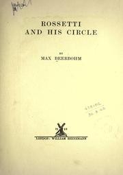 Cover of: Rossetti and his circle. by Sir Max Beerbohm