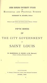 Cover of: The city government of Saint Louis