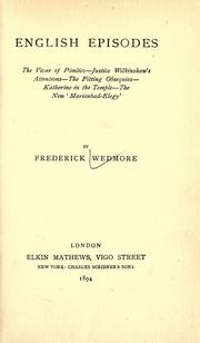 Cover of: English episodes by Wedmore, Frederick Sir