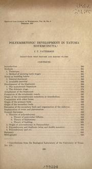 Cover of: Polyembryonic development in Tatusia novemcincta