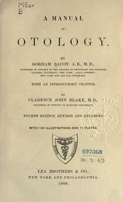 Cover of: A manual of otology. by Gorham Bacon, Gorham Bacon