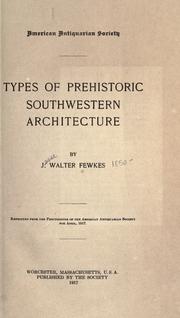 Cover of: Types of prehistoric southwestern architecture