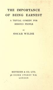 Cover of: The importance of being earnest by Oscar Wilde