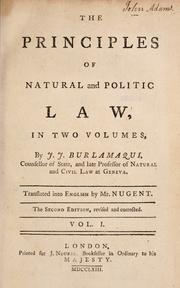 Cover of: The principles of natural and politic law by J. J. Burlamaqui