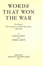 Cover of: Words that won the war by James Robert Mock