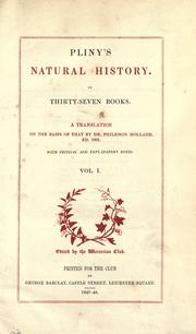 Cover of: Pliny's Natural history. In thirty-seven books.
