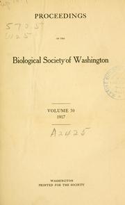 Cover of: Proceedings of the Biological Society of Washington. by Biological Society of Washington.