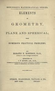 Cover of: Elements of geometry, plane and spherical by Horatio N. Robinson