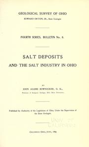 Cover of: Salt deposits and the salt industry in Ohio