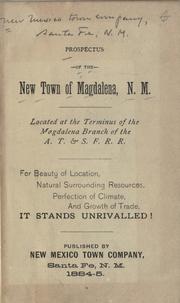 Cover of: Prospectus of the new town of Magdalena, N.M. by 