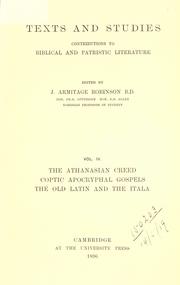Cover of: Texts and studies by edited by J. Armitage Robinson.