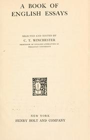 Cover of: A book of English essays