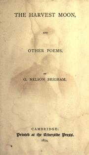 Cover of: The harvest moon and other poems