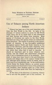 Cover of: Use of tobacco among North American Indians