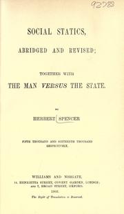Social statics by Herbert Spencer