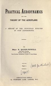 Cover of: Practical aerodynamics and the theory of the aeroplane. by Baden Fletcher Smyth Baden-Powell