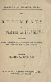 Cover of: The rudiments of written arithmetic by Horatio N. Robinson