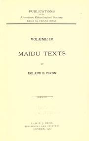 Maidu texts by Roland Burrage Dixon