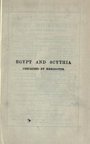 Cover of: Egypt and Scythia described by Herodotus by Herodotus