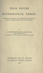 Cover of: Four figure mathematical tables by James Thomson Bottomley