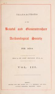 Cover of: Transactions - Bristol and Gloucestershire Archaeological Society by Bristol & Gloucestershire Archaeological Society