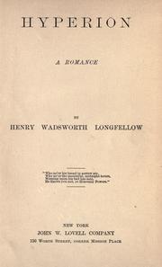 Cover of: Hyperion by Henry Wadsworth Longfellow