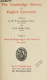 Cover of: The Cambridge history of English literature.: Edited by A.W. Ward and A.R. Waller.
