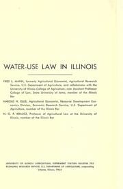 Water-use law in Illinois by Fred L. Mann