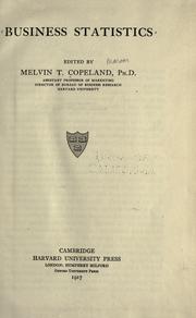 Cover of: Business statistics. by Copeland, Melvin Thomas