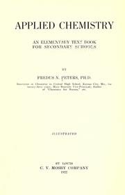Cover of: Applied chemistry: an elementary text book for secondary schools