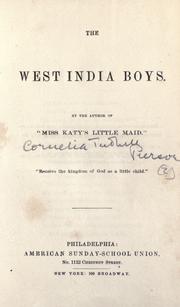 Cover of: The West India boys