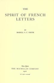 Cover of: The spirit of French letters