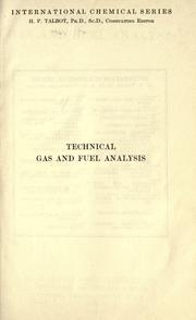 Cover of: Technical gas and fuel analysis by Alfred H. White