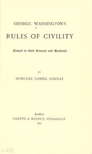 Cover of: George Washington's Rules of civility traced to their sources and restored