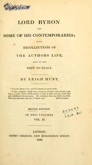 Cover of: Lord Byron and some of his contemporaries by Leigh Hunt