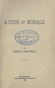 Cover of: A  code of morals