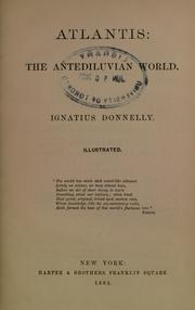 Cover of: Atlantis: the antediluvian world