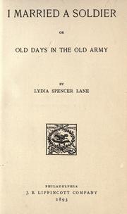 Cover of: I married a soldier by Lydia Spencer Lane