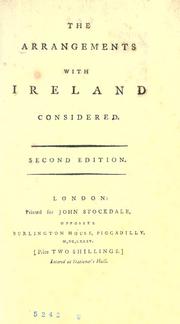Cover of: The arrangements with Ireland considered.