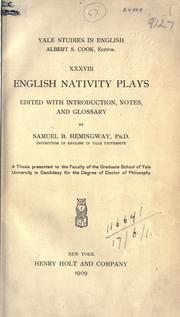 Cover of: English nativity plays by Samuel Burdett Hemingway
