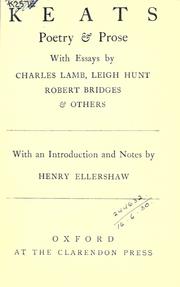 Cover of: Poetry & prose, with essays by Charles Lamb, Leigh Hunt, Robert Bridges & others: with an introduction and notes by Henry Ellershaw.