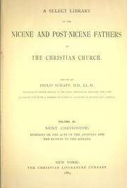 Cover of: A Select library of the Nicene and post-Nicene fathers of the Christian church