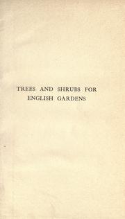 Cover of: Trees & shrubs for English gardens by E. T. Cook