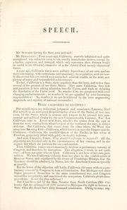 Cover of: Speech of the Hon. W.H. Seward, on the admission of California, and the subject of slavery by William Henry Seward, William Henry Seward