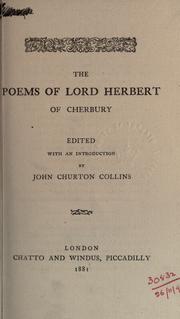 Cover of: The poems of Lord Herbert of Cherbury: edited with an introd. by John Churton Collins.