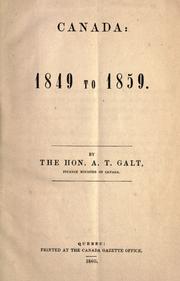 Cover of: Canada, 1849 to 1859