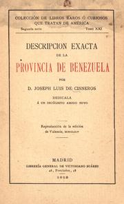 Cover of: Descripción exacta de la provincia de Benezuela by Joseph Luis de Cisneros