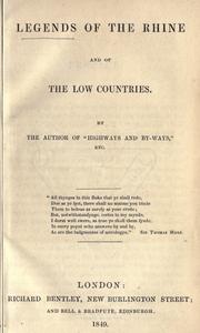 Cover of: Legends of the Rhine and of the Low Countries by Thomas Colley Grattan