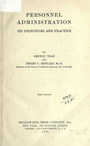 Cover of: Personnel administration by Ordway Tead