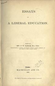 Cover of: Essays on a liberal education. by Frederic William Farrar